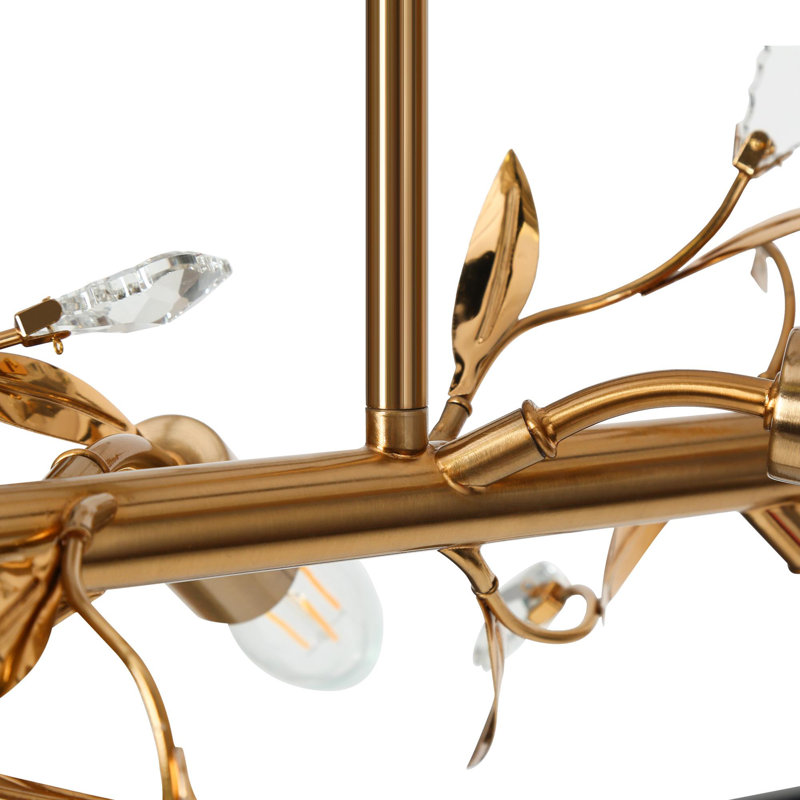 Setser 6 - Light Gold Dining Room Kitchen Island Rectangle Chandelier UL Certified
