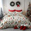 Literie de Noël en microfibre Orylavena avec motif traîneau du Père Noël et rennes, comprenant 2 taies d'oreiller (garniture non incluse).-135412131-135851396