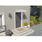 Palram - Canopia Lyra 1350 4 ft. W x 3 ft. D Polycarbonate Metal Standard Door and Window Awning White/Diffused Clear