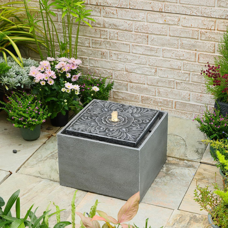Handcrafted Weather Resistant Floor Fountain with Lights