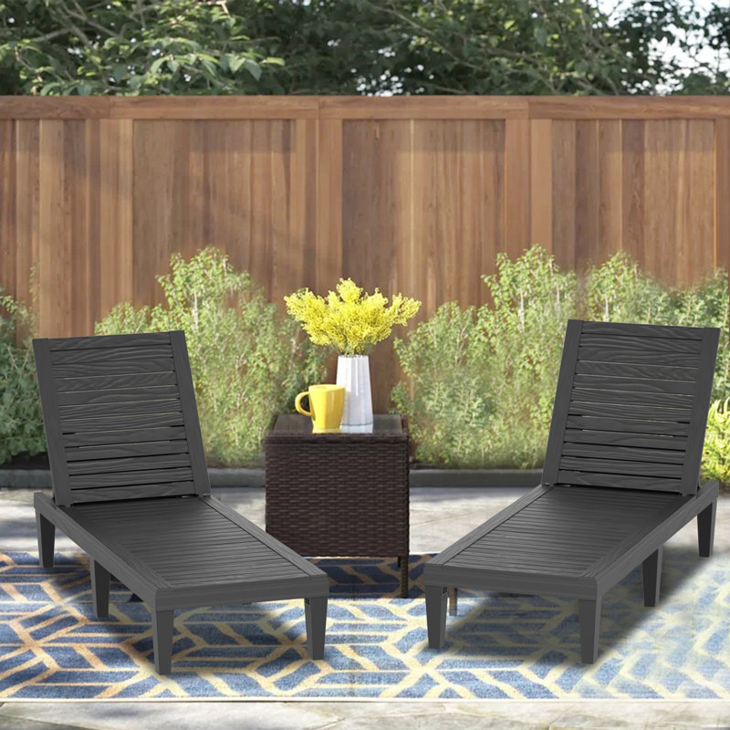 Outdoor Chaise Lounge Chair Set of 2