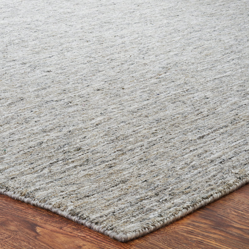 Izack Hand Loomed Area Rug in Gray, Rectangle 9' x 12'