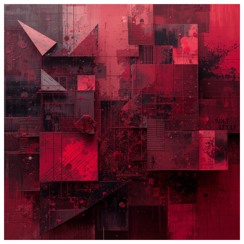 Couvertures abstraites géométriques rouges, L 50 po x H 60 po
