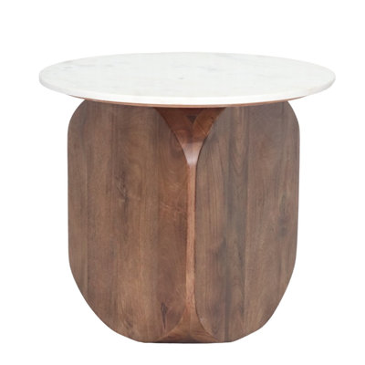 Table d'appoint Asbah, noyer / blanc