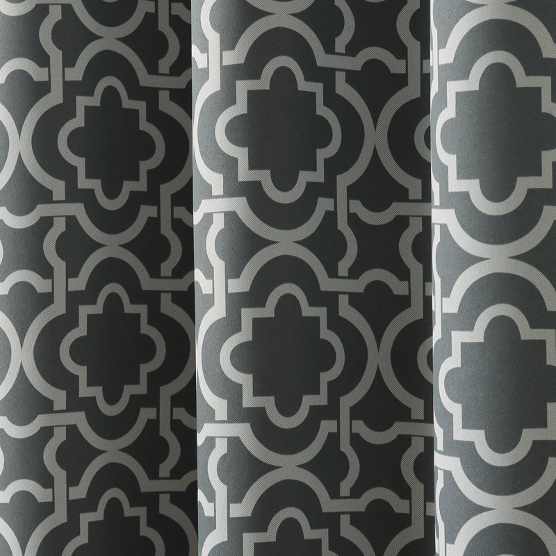 Wayfair Basics® Trellis Thermal Blackout Grommet Curtain Panel, Gray, 40" W x 84" L