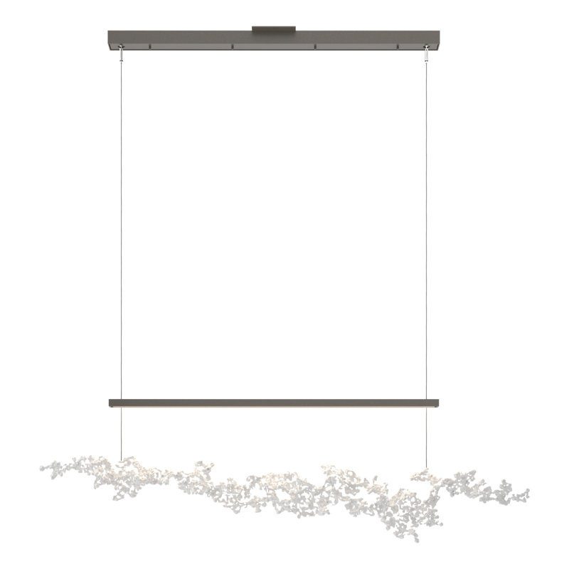 Coral 1 - Light Kitchen Island Linear LED Pendant, White, Dark Smoke