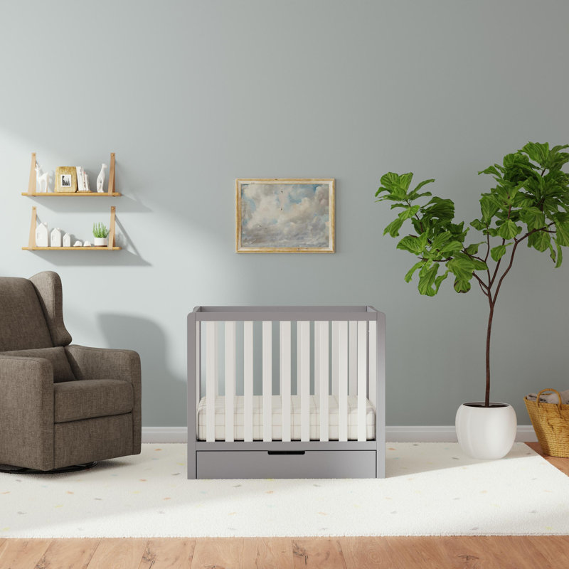 Lit de bébé convertible 4-en-1 Colby avec rangement, Noyer
