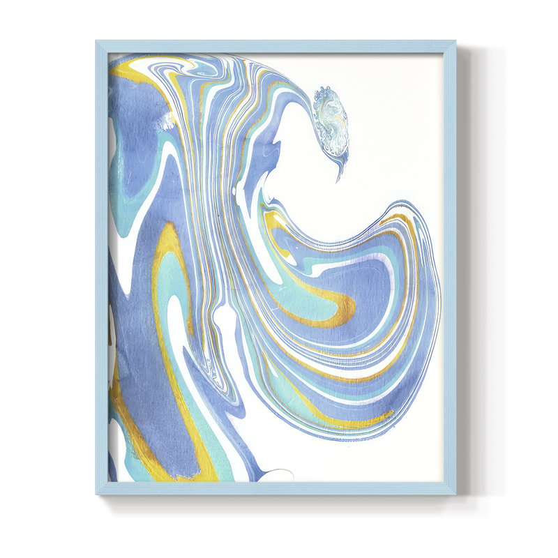 Galaxie V Framed Print - Solid Wood, Blue, 15" H x 12" W