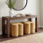 Pouf d'appoint moderne Leiani en velours, forme trèfle, 47 cm de large, pour salon, chambre et coiffeuse-554378338