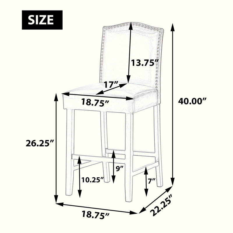 Tabouret de bar Lamberth, 2, Tabouret de comptoir (assise de 26,25 po de hauteu, Brun