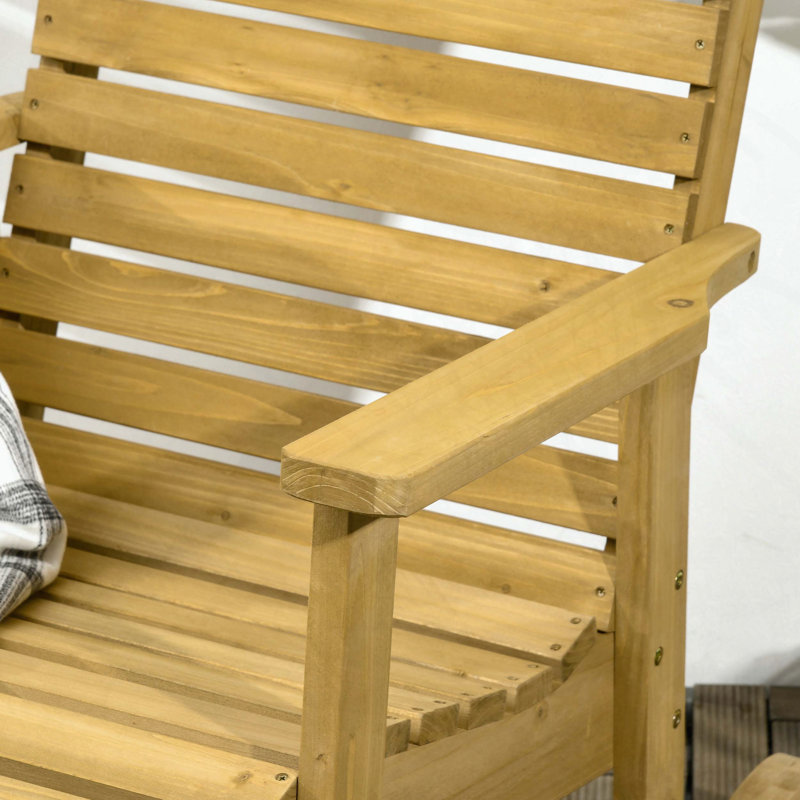 Chaise berçante d'extérieur en bois Outsunny