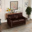 Spacieux salon en similicuir bourgogne et construction luxueuse - style construction