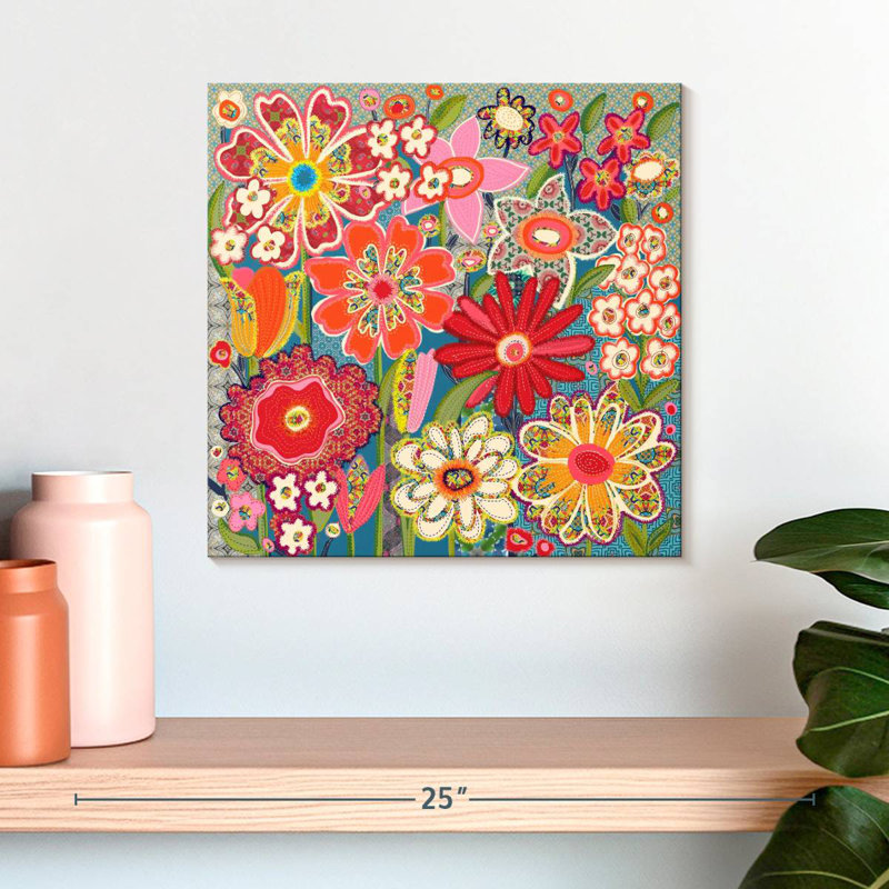 Flower Fabric I, 16" H x 16" W