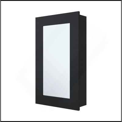 Armoire à pharmacie noire polyvalente avec miroir inclus