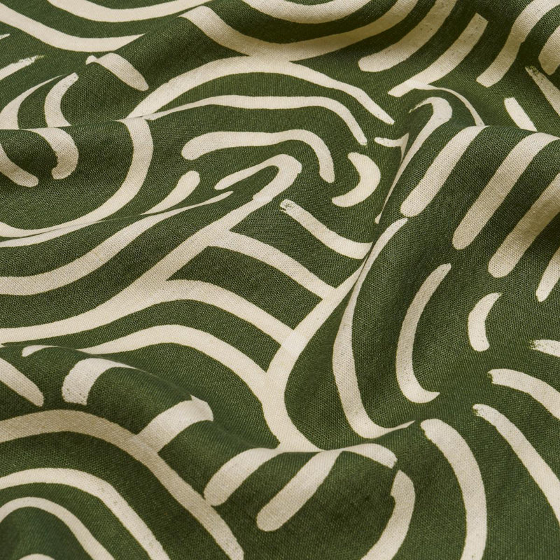 Schumacher X Backdrop New Beat Fabric, Olive