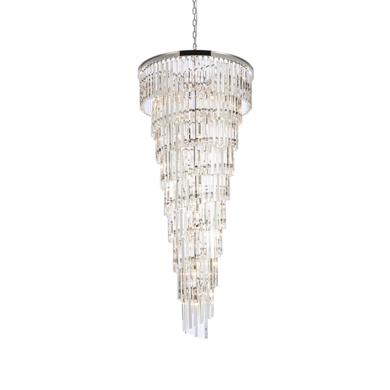 Dahlonega 35 - Light Dimmable Tiered Chandelier, Polished Nickel