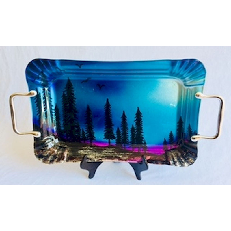 Godeus Glass Tray, 12" H x 11" W x 3" D