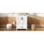 Meuble-lavabo de 24 po avec lavabo en céramique, structure en bois massif et assemblage facile de 24 po avec rangement intelligent, poignées en alliage d'aluminium-1777684469