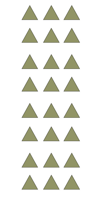 Décalcomanie murale triangle design, H 65 po x l 21 po x P 0,01 po, Lavande