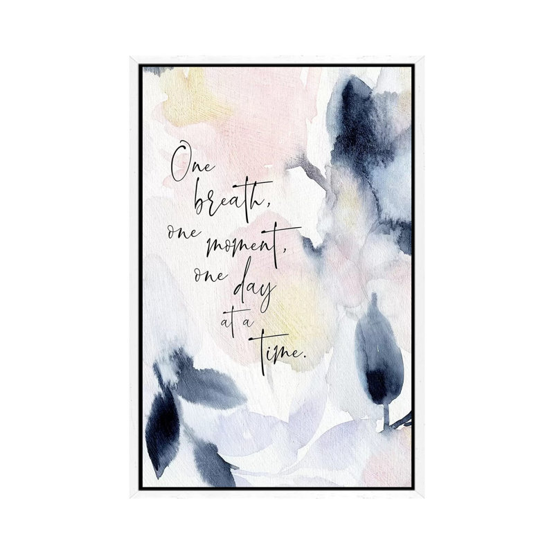 One Breath by Stephanie Ryan - Painting on Canvas, White Framed, 66.04 cm H x 45.72 cm W