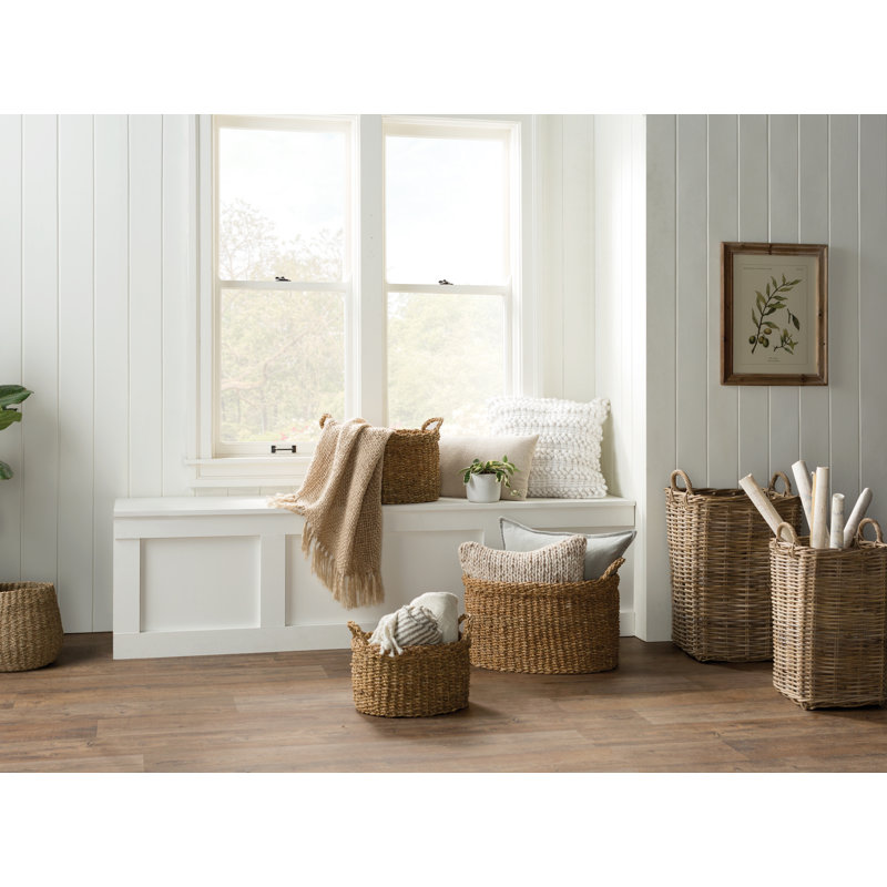 Charton Seagrass 3 Piece Oval Baskets w/ Cuff Set