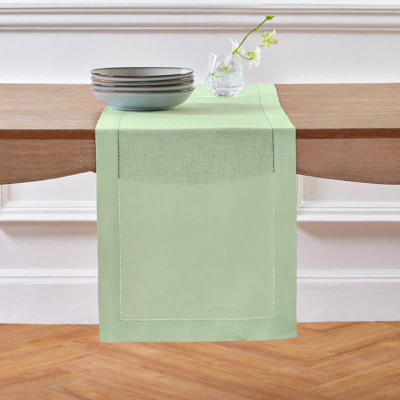 Cabana Stripe - 100% Pure Linen Table Runner, 36" x 14", Primrose Yellow/White