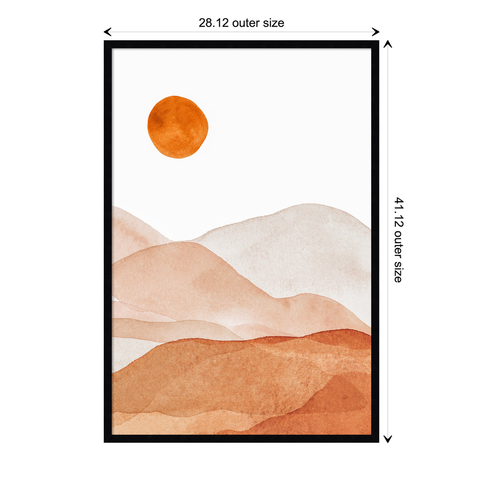 Doris "Mountain Range I" Print, Black, 41.25" H x 28.25" W x 0.88" D