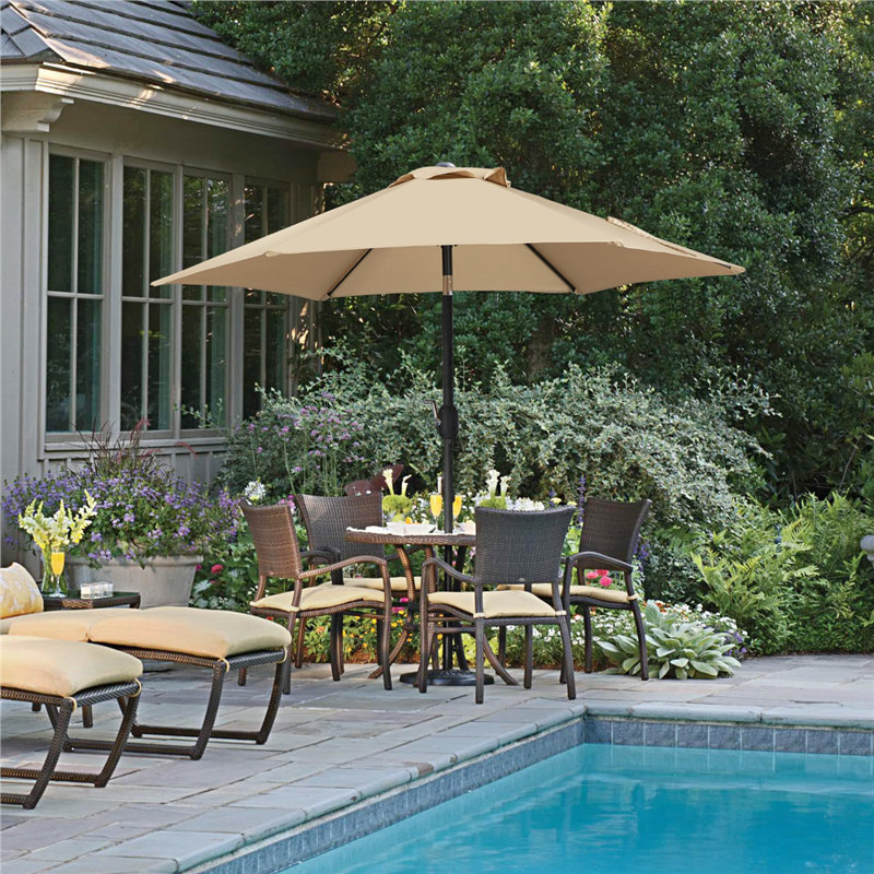 2.3m Garden Parasol Umbrella, Tan