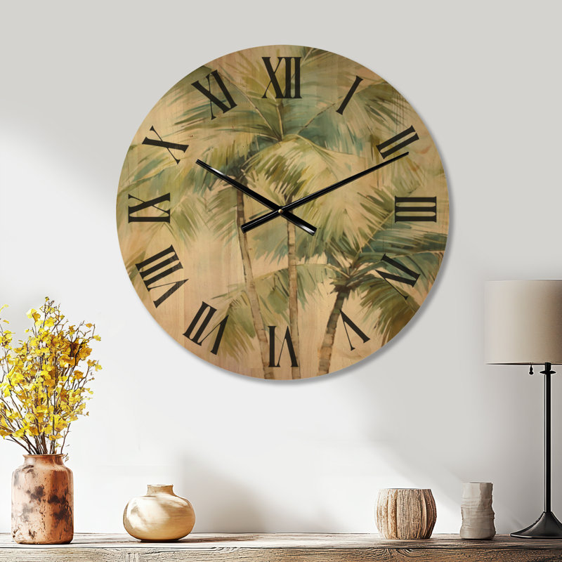 Horloge murale Minimalisme Palm Trees I, Large