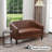 Boney Tufted Faux Leather Upholstered Small Loveseat-1983427091