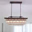 Lustre rectangulaire rétro en cristal 6 lumières à intensité variable pour salle à manger