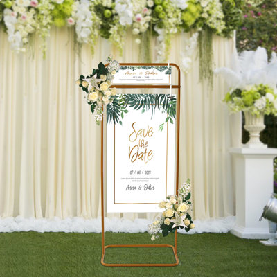 4.9Ft Iron Welcome Sign Frame Metal Wedding Arch Stand Backdrops & Signs