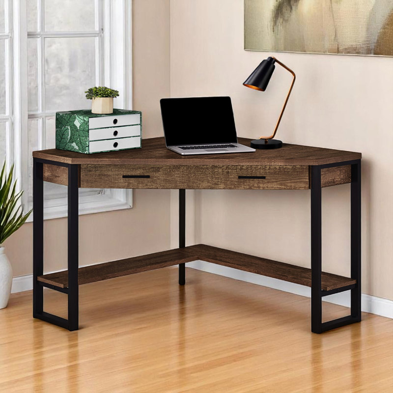 Beasley Computer Desk with Storage Drawers, Brown