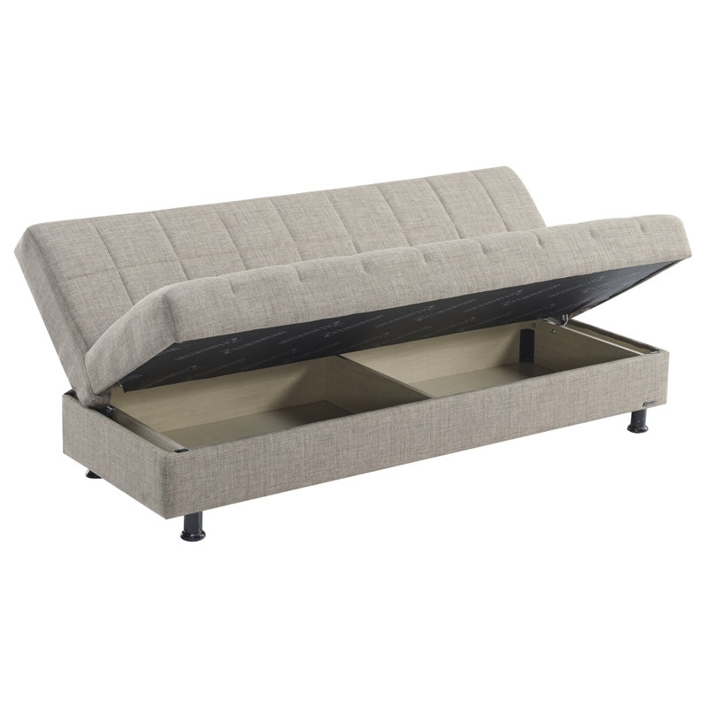 Sasta 75" Convertible Sofabed with Storage, Sleeper Sofa Couch for Living Room, Brown