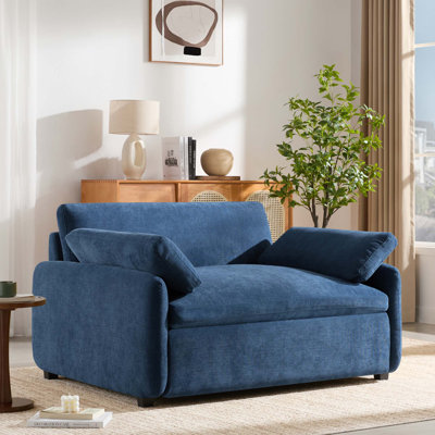 Oversized Chenille Single Sofa Chair, Wide And Deep Seat Accent Chair, Modern Upholstered Comfy Armchair