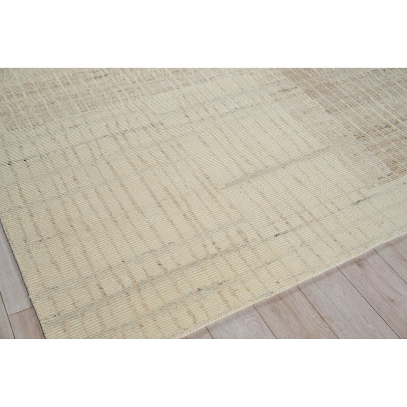 Talido hand-knotted New Zealand Wool Ivory Area Rug, 9'X12'