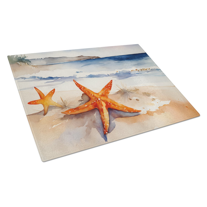 Grande planche à découper en verre Starfish