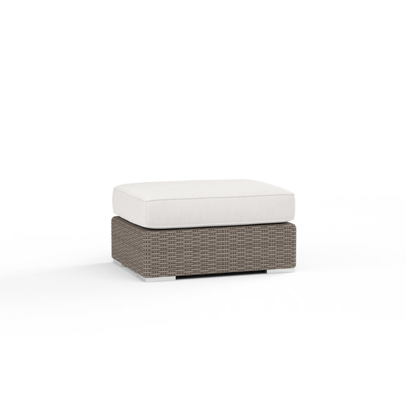 Coronado Outdoor Ottoman, Canvas Flax Sunbrella®, Light Brown