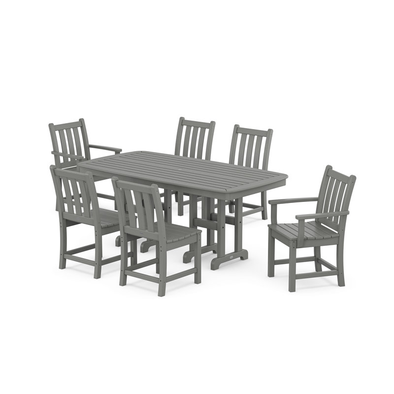 Ensemble repas 7 pièces POLYWOOD, Gris ardoise
