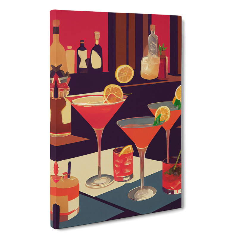 Selection Of Cocktails No.1 - Wrapped Canvas, 50cm H x 35cm W x 3cm D
