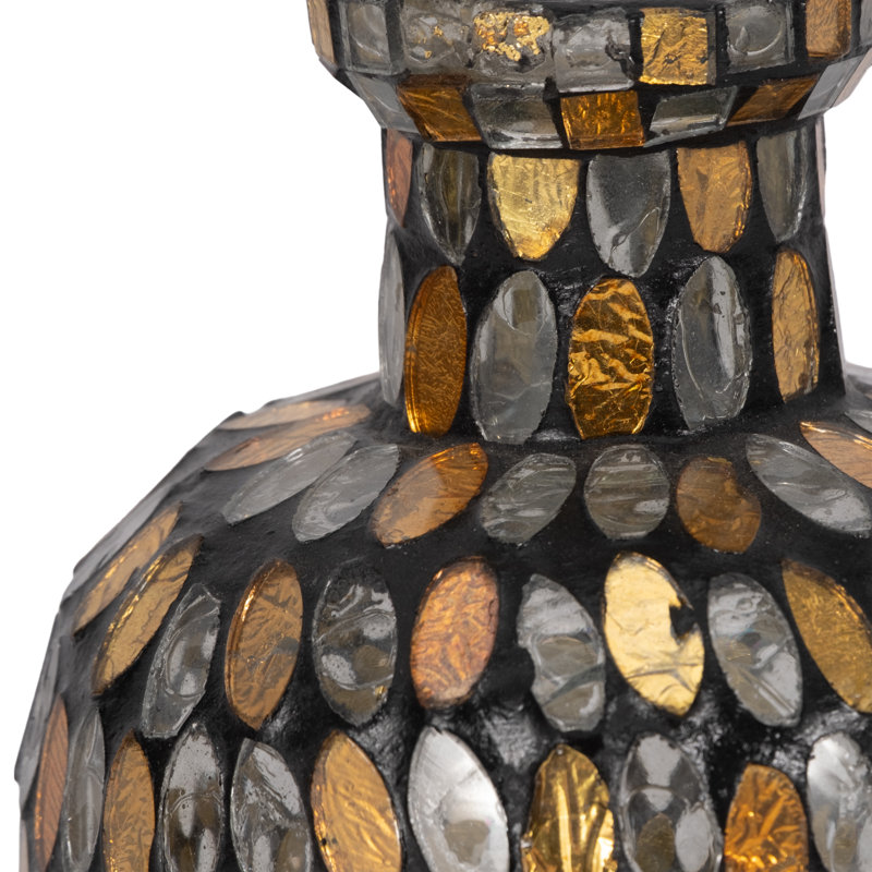 Decorative Glass Vase Glam Style Handcrafted Mosaic Glass Accent Stylish Modern Versatile Decorative Home Decor Vase Statement Art Piece Glamorous Glass Display Vase for Living Room or Entryway