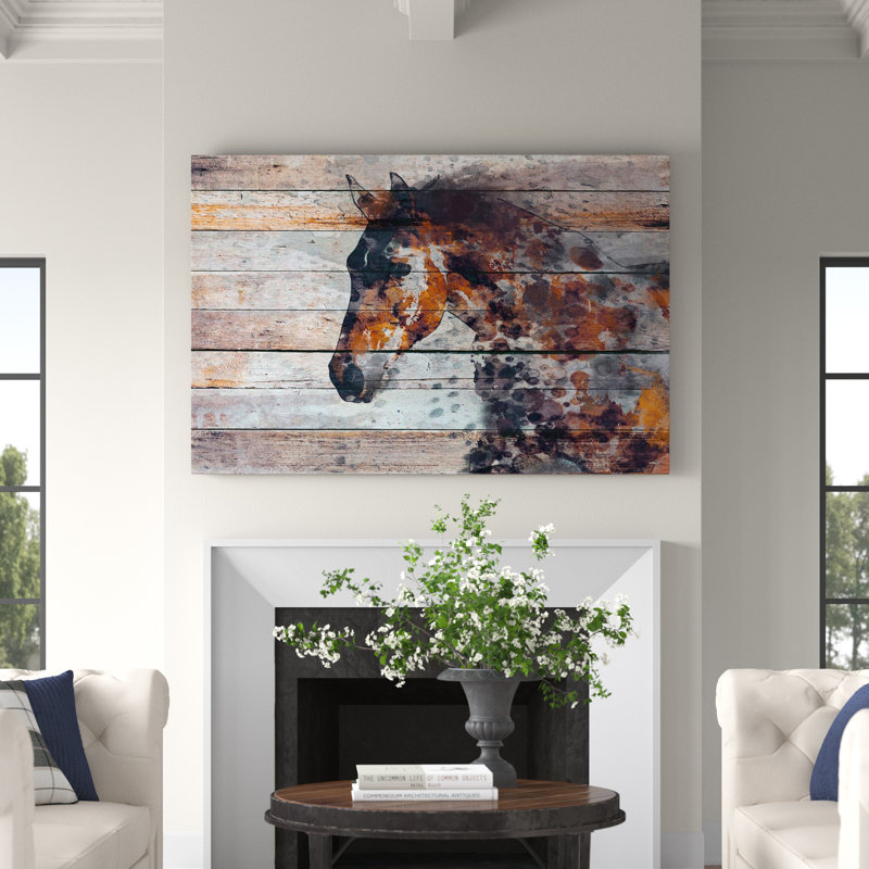 « Fire Horse » d'Irena Orlov - impression sur toile, H 30 po x l 45 po, Toile tendue, Sans cadre