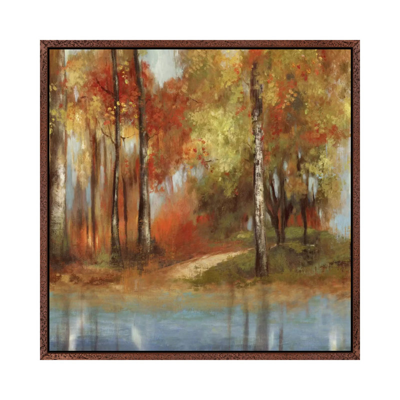 Indian Summer 1 Piece Painting on Canvas, 66.04 cm H x 66.04 cm W, Classic Brown Wood Framed Canvas