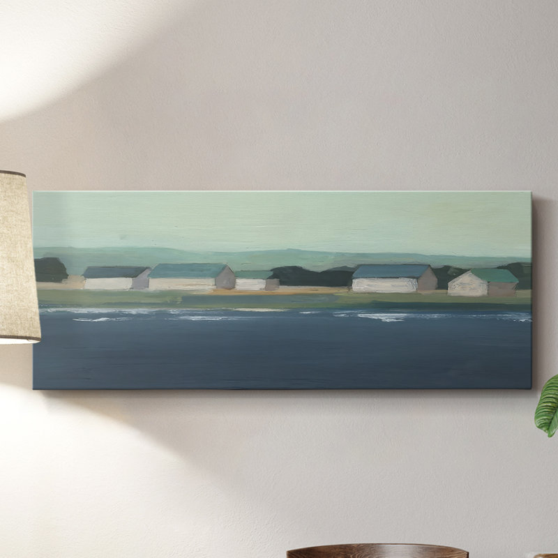 «Lakeside Coast II», toile tendue avec châssis - Prêt à être accroché, H 12 po x l 30 po