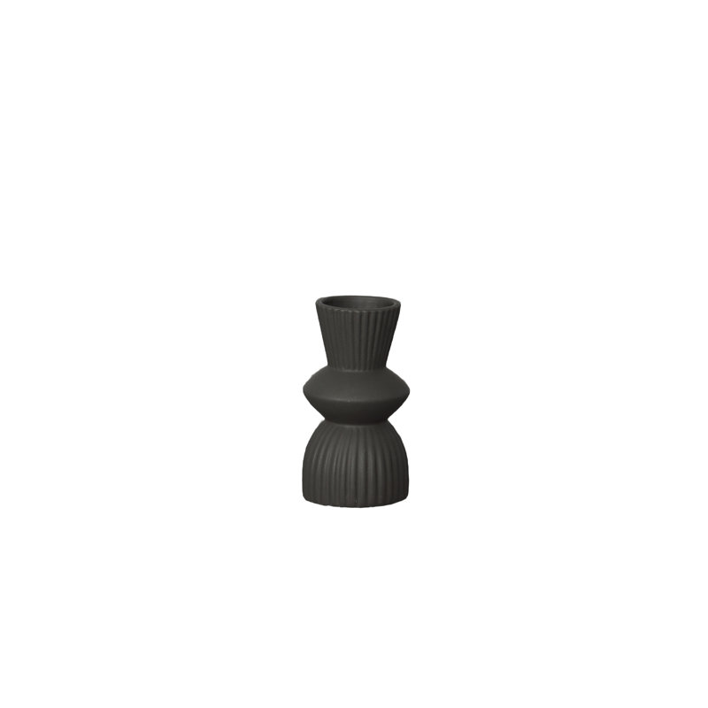 Ceramic Round Vase Matte Finish Black