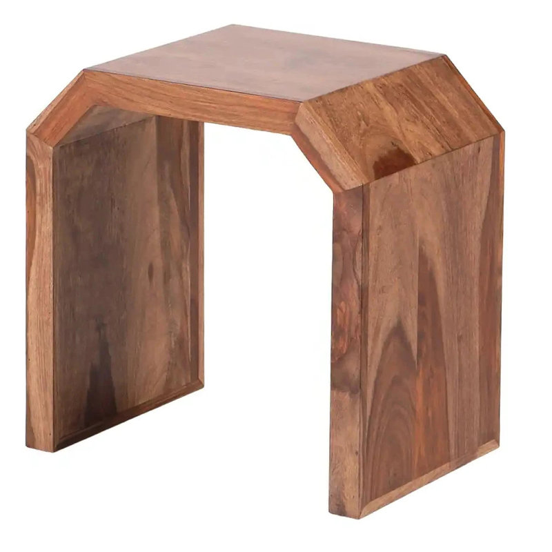 Table d'appoint carrée en bois naturel Suela