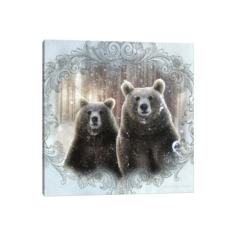 Enchanted Winter Bears by Bluebird Barn - Wrapped Canvas Print, 30.48 cm H x 30.48 cm W