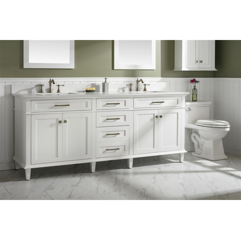 Ensemble de meuble-lavabo double 80 po Fadrique, Blanc