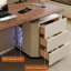 Bureaux rectangulaires en bois massif brun noyer + blanc-1656956344