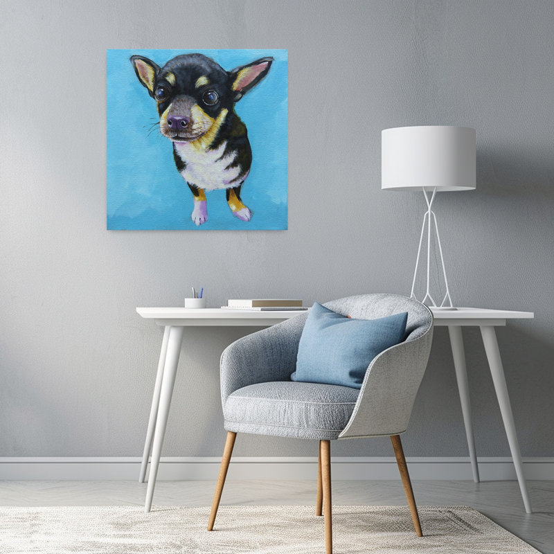 Art contemporain de chien de Rachel, H 24 po x l 24 po